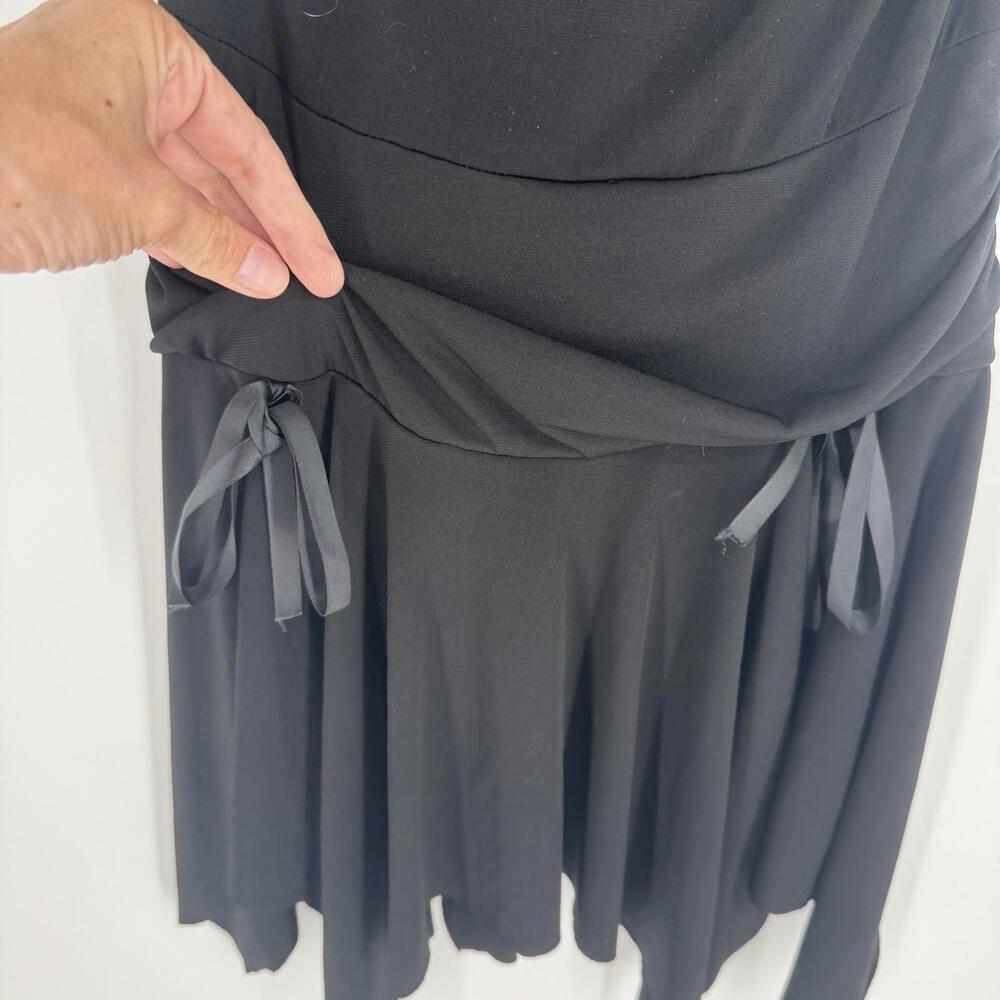 Vintage dress small S black strapless y2k 90s bow witchy whimsigoth hoco dance - Picture 2 of 5